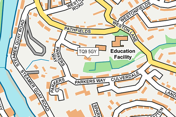 TQ9 5GY map - OS OpenMap – Local (Ordnance Survey) TQ9 5GY map - OS OpenMap – Local (Ordnance Survey)