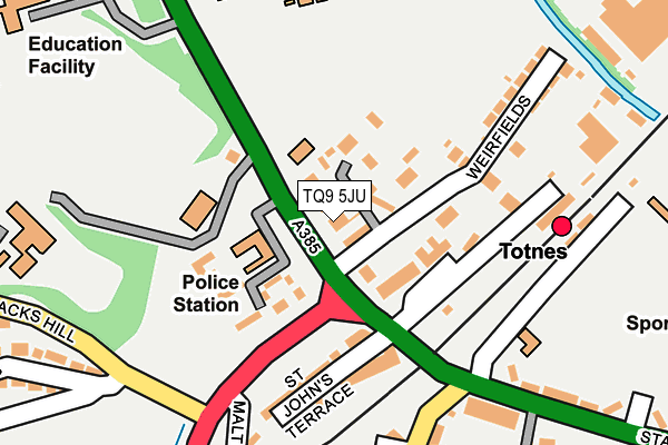 TQ9 5JU map - OS OpenMap – Local (Ordnance Survey)