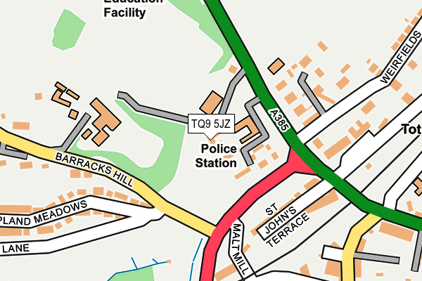 TQ9 5JZ map - OS OpenMap – Local (Ordnance Survey) TQ9 5JZ map - OS OpenMap – Local (Ordnance Survey)