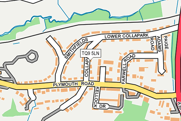 TQ9 5LN map - OS OpenMap – Local (Ordnance Survey) TQ9 5LN map - OS OpenMap – Local (Ordnance Survey)