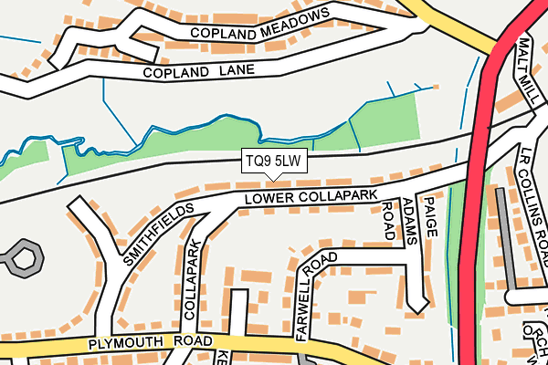 TQ9 5LW map - OS OpenMap – Local (Ordnance Survey) TQ9 5LW map - OS OpenMap – Local (Ordnance Survey)