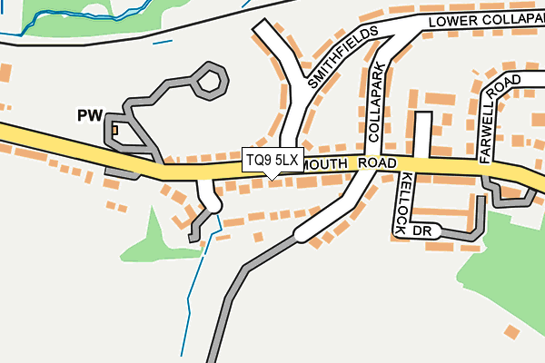 TQ9 5LX map - OS OpenMap – Local (Ordnance Survey) TQ9 5LX map - OS OpenMap – Local (Ordnance Survey)