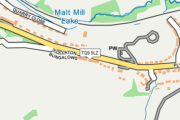 TQ9 5LZ map - OS OpenMap – Local (Ordnance Survey) TQ9 5LZ map - OS OpenMap – Local (Ordnance Survey)