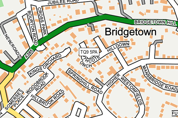 TQ9 5PA map - OS OpenMap – Local (Ordnance Survey) TQ9 5PA map - OS OpenMap – Local (Ordnance Survey)