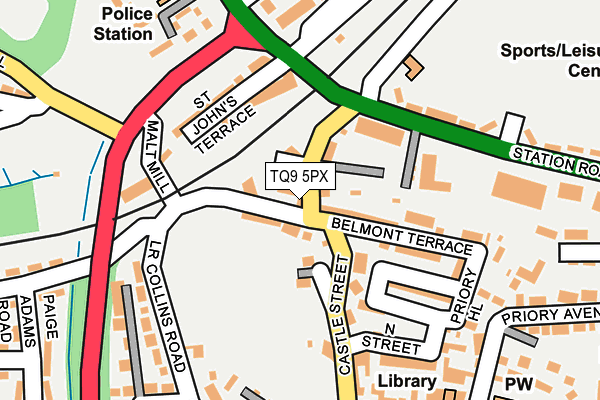 TQ9 5PX map - OS OpenMap – Local (Ordnance Survey) TQ9 5PX map - OS OpenMap – Local (Ordnance Survey)
