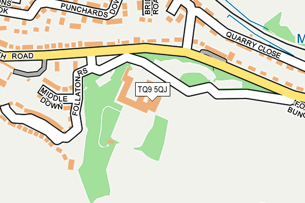 TQ9 5QJ map - OS OpenMap – Local (Ordnance Survey) TQ9 5QJ map - OS OpenMap – Local (Ordnance Survey)