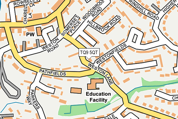 TQ9 5QT map - OS OpenMap – Local (Ordnance Survey) TQ9 5QT map - OS OpenMap – Local (Ordnance Survey)