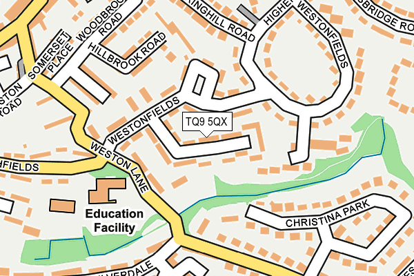 TQ9 5QX map - OS OpenMap – Local (Ordnance Survey)