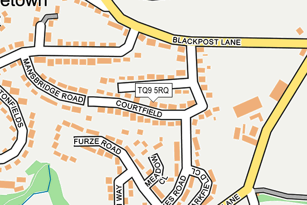 TQ9 5RQ map - OS OpenMap – Local (Ordnance Survey) TQ9 5RQ map - OS OpenMap – Local (Ordnance Survey)