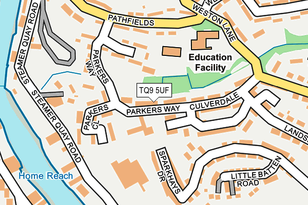 TQ9 5UF map - OS OpenMap – Local (Ordnance Survey) TQ9 5UF map - OS OpenMap – Local (Ordnance Survey)