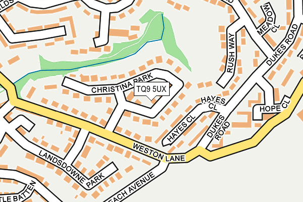 TQ9 5UX map - OS OpenMap – Local (Ordnance Survey) TQ9 5UX map - OS OpenMap – Local (Ordnance Survey)