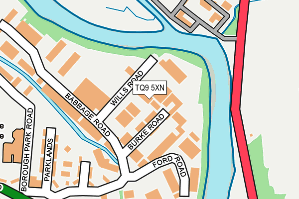 TQ9 5XN map - OS OpenMap – Local (Ordnance Survey)