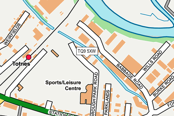 TQ9 5XW map - OS OpenMap – Local (Ordnance Survey) TQ9 5XW map - OS OpenMap – Local (Ordnance Survey)