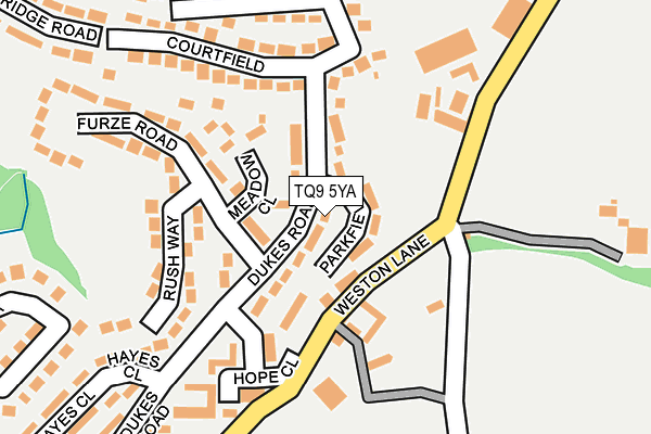 TQ9 5YA map - OS OpenMap – Local (Ordnance Survey) TQ9 5YA map - OS OpenMap – Local (Ordnance Survey)