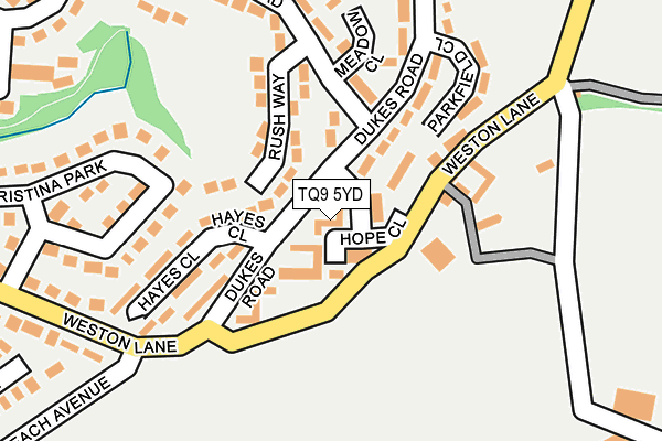 TQ9 5YD map - OS OpenMap – Local (Ordnance Survey) TQ9 5YD map - OS OpenMap – Local (Ordnance Survey)
