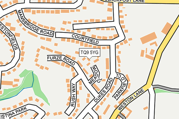 TQ9 5YG map - OS OpenMap – Local (Ordnance Survey) TQ9 5YG map - OS OpenMap – Local (Ordnance Survey)