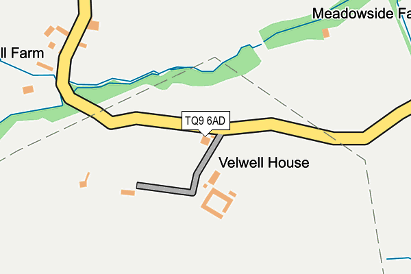 TQ9 6AD map - OS OpenMap – Local (Ordnance Survey)