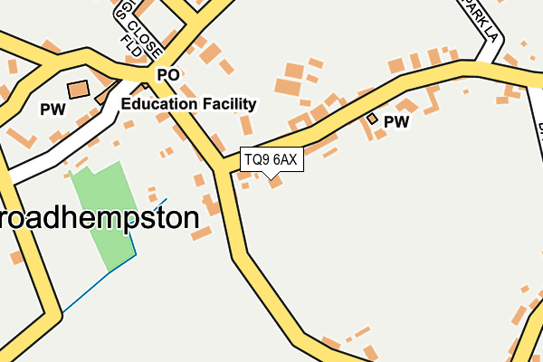 TQ9 6AX map - OS OpenMap – Local (Ordnance Survey) TQ9 6AX map - OS OpenMap – Local (Ordnance Survey)