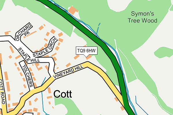 TQ9 6HW map - OS OpenMap – Local (Ordnance Survey)
