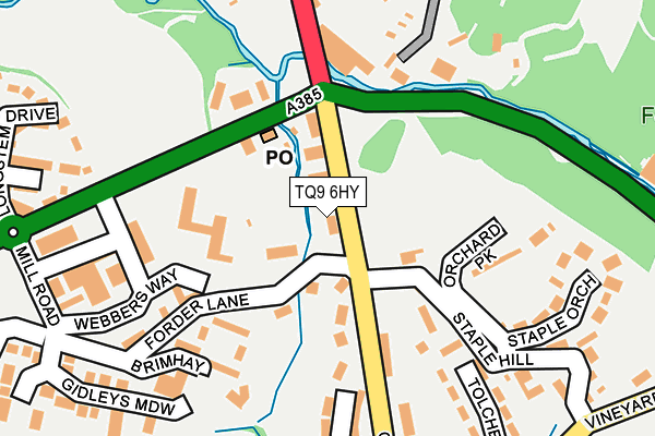 TQ9 6HY map - OS OpenMap – Local (Ordnance Survey)