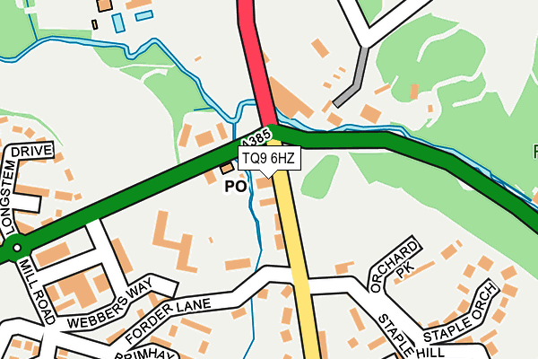 TQ9 6HZ map - OS OpenMap – Local (Ordnance Survey) TQ9 6HZ map - OS OpenMap – Local (Ordnance Survey)
