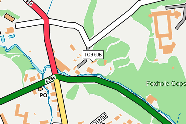 TQ9 6JB map - OS OpenMap – Local (Ordnance Survey) TQ9 6JB map - OS OpenMap – Local (Ordnance Survey)