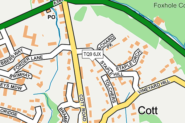TQ9 6JX map - OS OpenMap – Local (Ordnance Survey)
