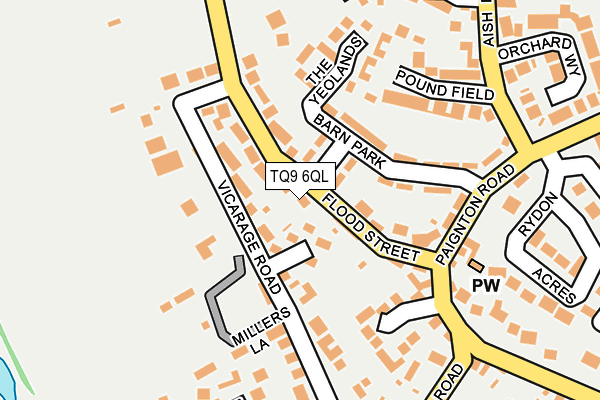 TQ9 6QL map - OS OpenMap – Local (Ordnance Survey) TQ9 6QL map - OS OpenMap – Local (Ordnance Survey)