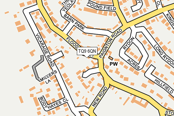 TQ9 6QN map - OS OpenMap – Local (Ordnance Survey) TQ9 6QN map - OS OpenMap – Local (Ordnance Survey)