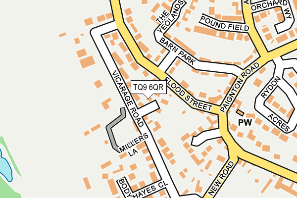 TQ9 6QR map - OS OpenMap – Local (Ordnance Survey) TQ9 6QR map - OS OpenMap – Local (Ordnance Survey)