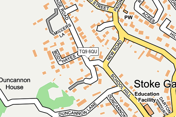 TQ9 6QU map - OS OpenMap – Local (Ordnance Survey) TQ9 6QU map - OS OpenMap – Local (Ordnance Survey)
