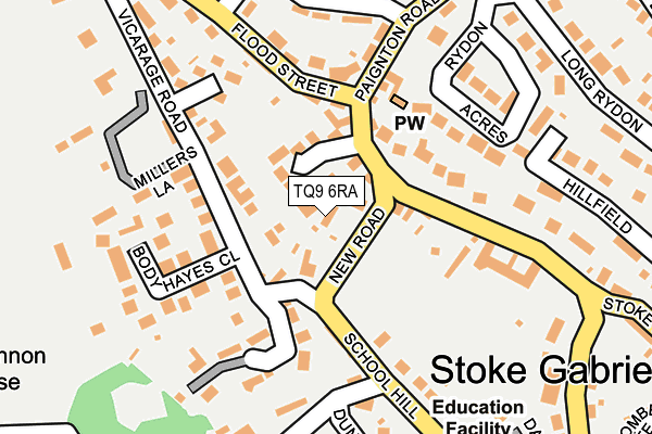 TQ9 6RA map - OS OpenMap – Local (Ordnance Survey) TQ9 6RA map - OS OpenMap – Local (Ordnance Survey)
