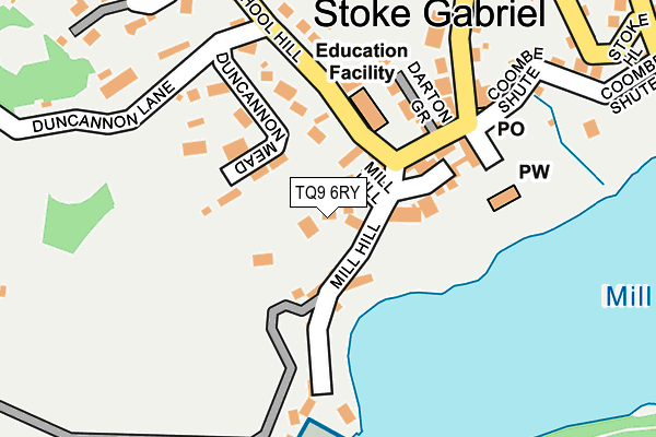 TQ9 6RY map - OS OpenMap – Local (Ordnance Survey) TQ9 6RY map - OS OpenMap – Local (Ordnance Survey)