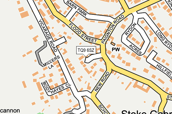 TQ9 6SZ map - OS OpenMap – Local (Ordnance Survey) TQ9 6SZ map - OS OpenMap – Local (Ordnance Survey)