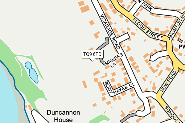 TQ9 6TD map - OS OpenMap – Local (Ordnance Survey) TQ9 6TD map - OS OpenMap – Local (Ordnance Survey)