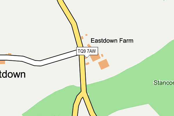 TQ9 7AW map - OS OpenMap – Local (Ordnance Survey) TQ9 7AW map - OS OpenMap – Local (Ordnance Survey)