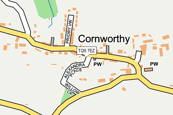 TQ9 7EZ map - OS OpenMap – Local (Ordnance Survey)