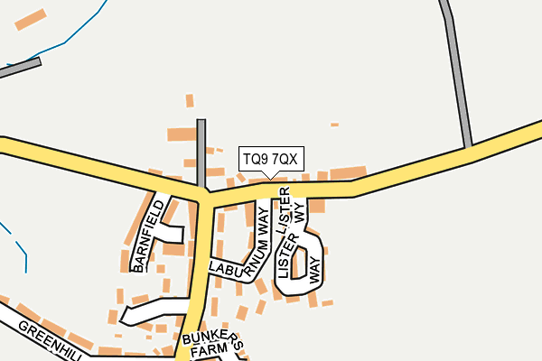 TQ9 7QX map - OS OpenMap – Local (Ordnance Survey) TQ9 7QX map - OS OpenMap – Local (Ordnance Survey)