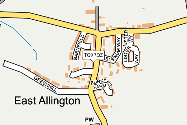 TQ9 7QZ map - OS OpenMap – Local (Ordnance Survey) TQ9 7QZ map - OS OpenMap – Local (Ordnance Survey)