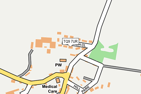 TQ9 7UR map - OS OpenMap – Local (Ordnance Survey)