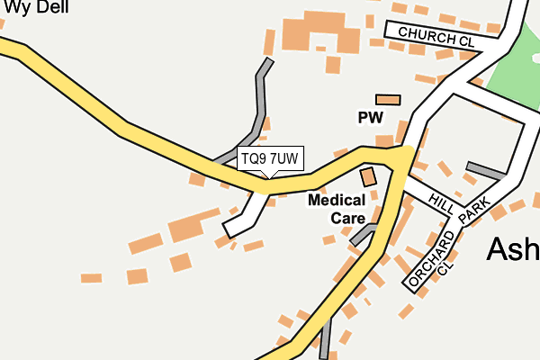 TQ9 7UW map - OS OpenMap – Local (Ordnance Survey) TQ9 7UW map - OS OpenMap – Local (Ordnance Survey)