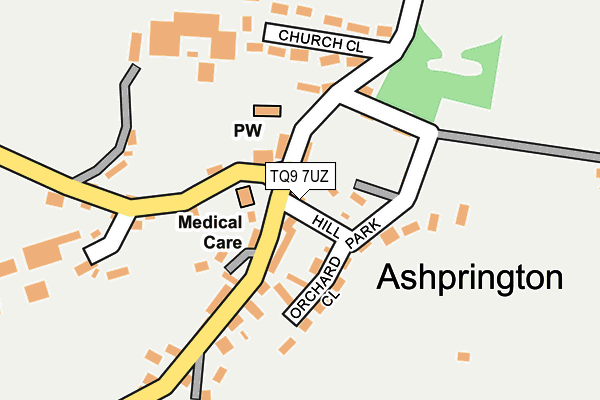 TQ9 7UZ map - OS OpenMap – Local (Ordnance Survey)