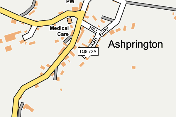 TQ9 7XA map - OS OpenMap – Local (Ordnance Survey)