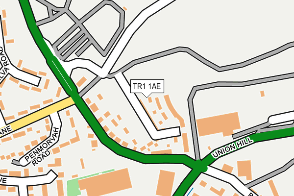 TR1 1AE map - OS OpenMap – Local (Ordnance Survey) TR1 1AE map - OS OpenMap – Local (Ordnance Survey)