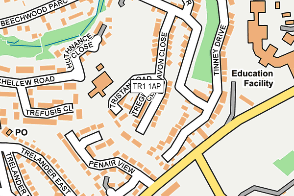 TR1 1AP map - OS OpenMap – Local (Ordnance Survey) TR1 1AP map - OS OpenMap – Local (Ordnance Survey)