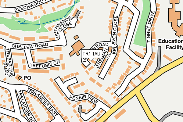 TR1 1AU map - OS OpenMap – Local (Ordnance Survey) TR1 1AU map - OS OpenMap – Local (Ordnance Survey)