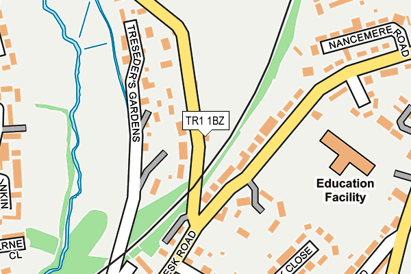 TR1 1BZ map - OS OpenMap – Local (Ordnance Survey) TR1 1BZ map - OS OpenMap – Local (Ordnance Survey)