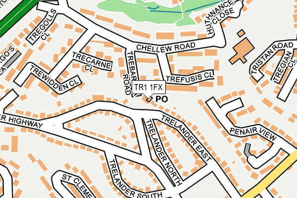 TR1 1FX map - OS OpenMap – Local (Ordnance Survey) TR1 1FX map - OS OpenMap – Local (Ordnance Survey)