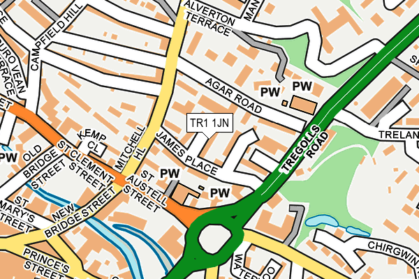 TR1 1JN map - OS OpenMap – Local (Ordnance Survey) TR1 1JN map - OS OpenMap – Local (Ordnance Survey)