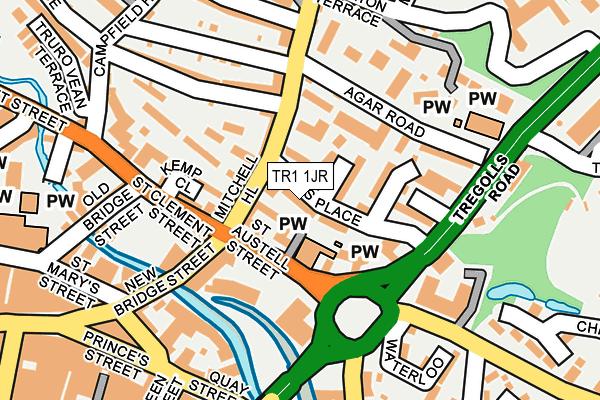 TR1 1JR map - OS OpenMap – Local (Ordnance Survey) TR1 1JR map - OS OpenMap – Local (Ordnance Survey)